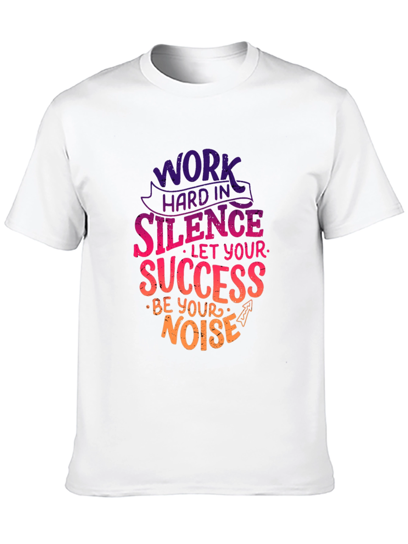 Black Work Hard in Silence T-Shirt Motivational Quote Tee view 10