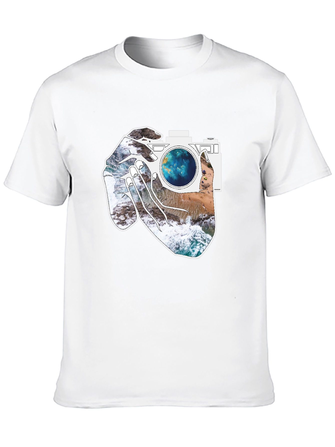 Black Camera Beach Scene Graphic Tee - Black view 10