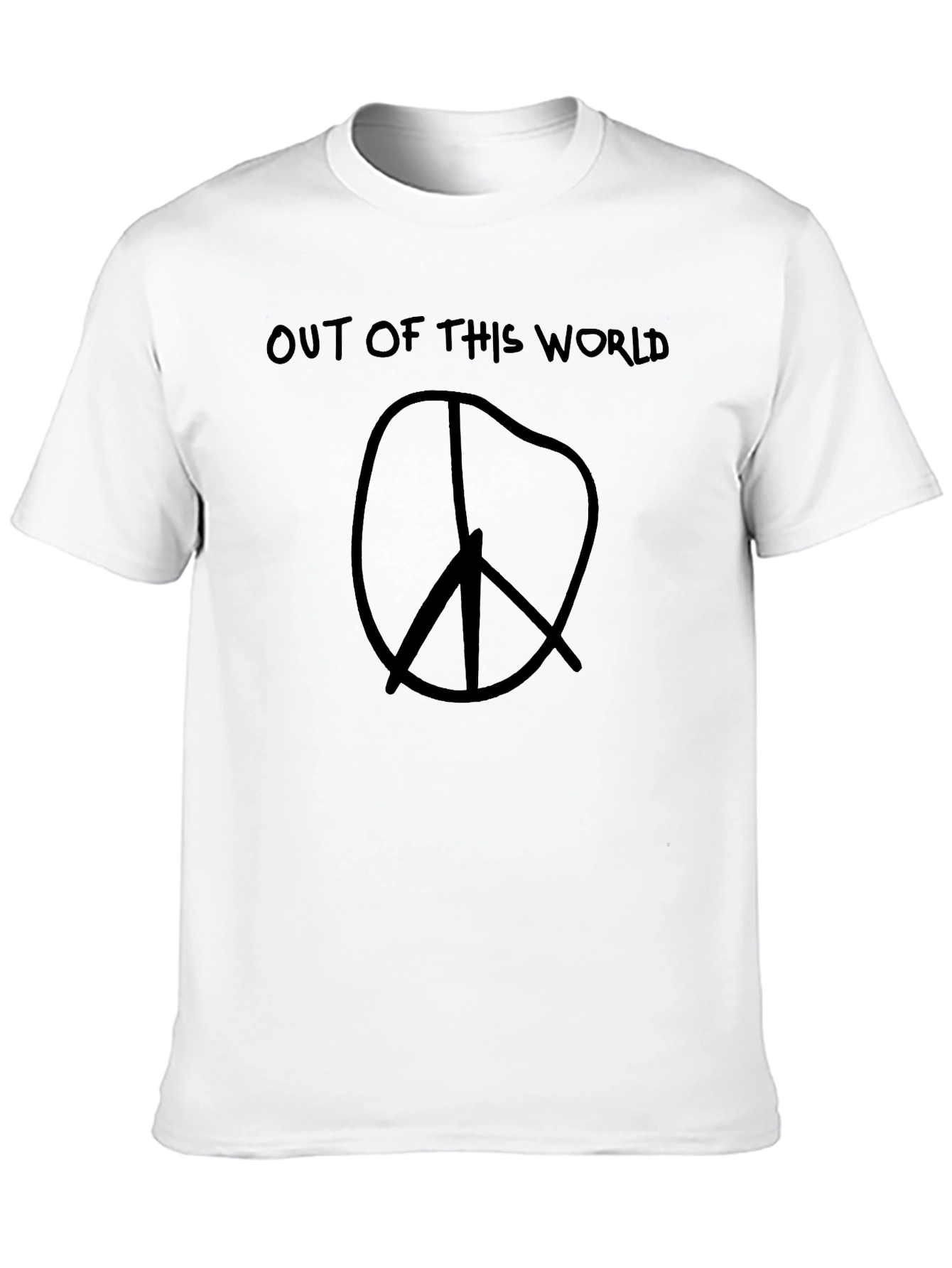Black Out of This World Peace Sign T-Shirt view 10