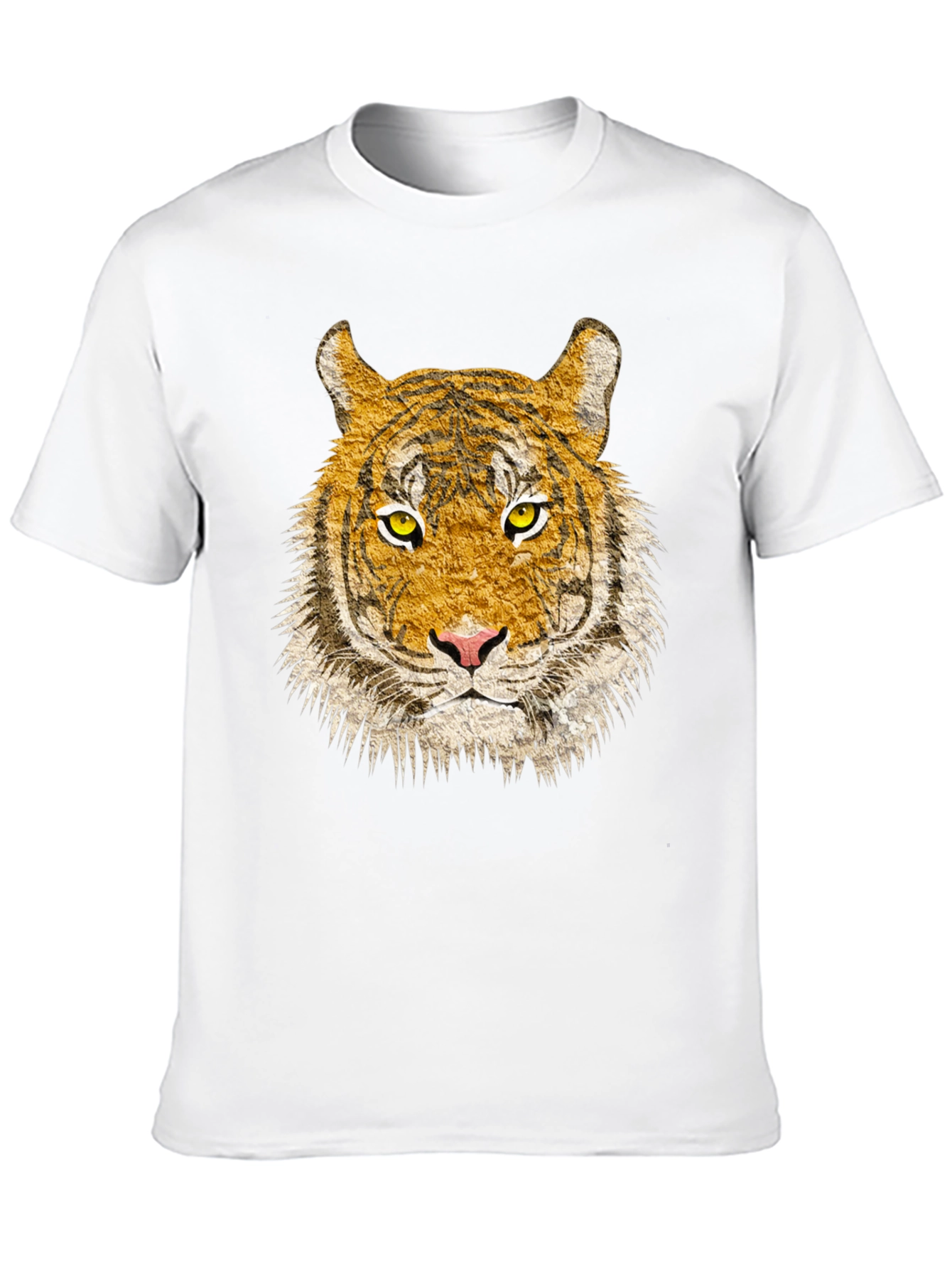 Black Tiger Face Graphic Print Black T-Shirt view 10