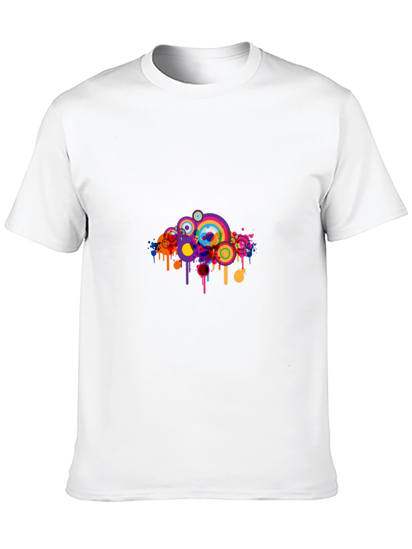 Black Black T-Shirt with Colorful Circle Graphic view 10