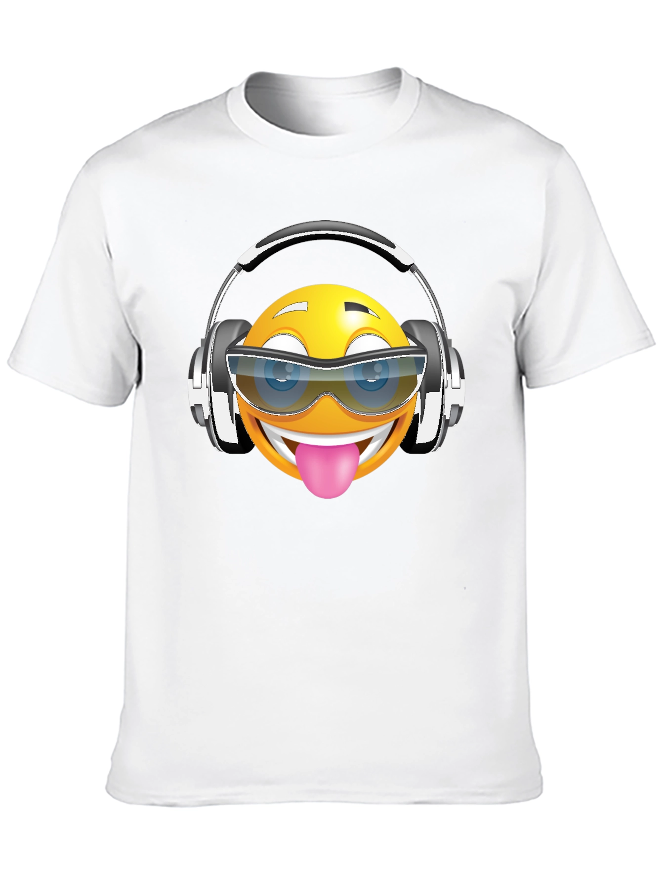 Black Funny Emoji Graphic Print T-Shirt view 10