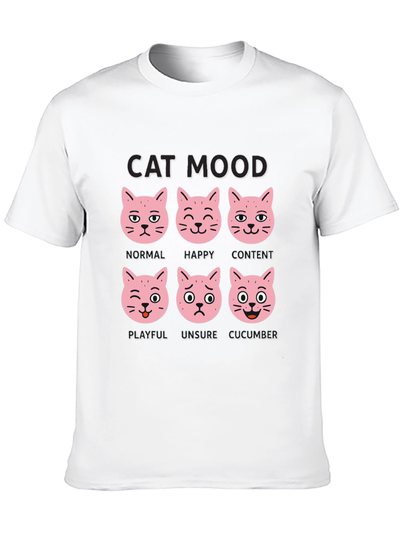 Black Cat Mood T-Shirt - Funny Cat Expression Tee view 10