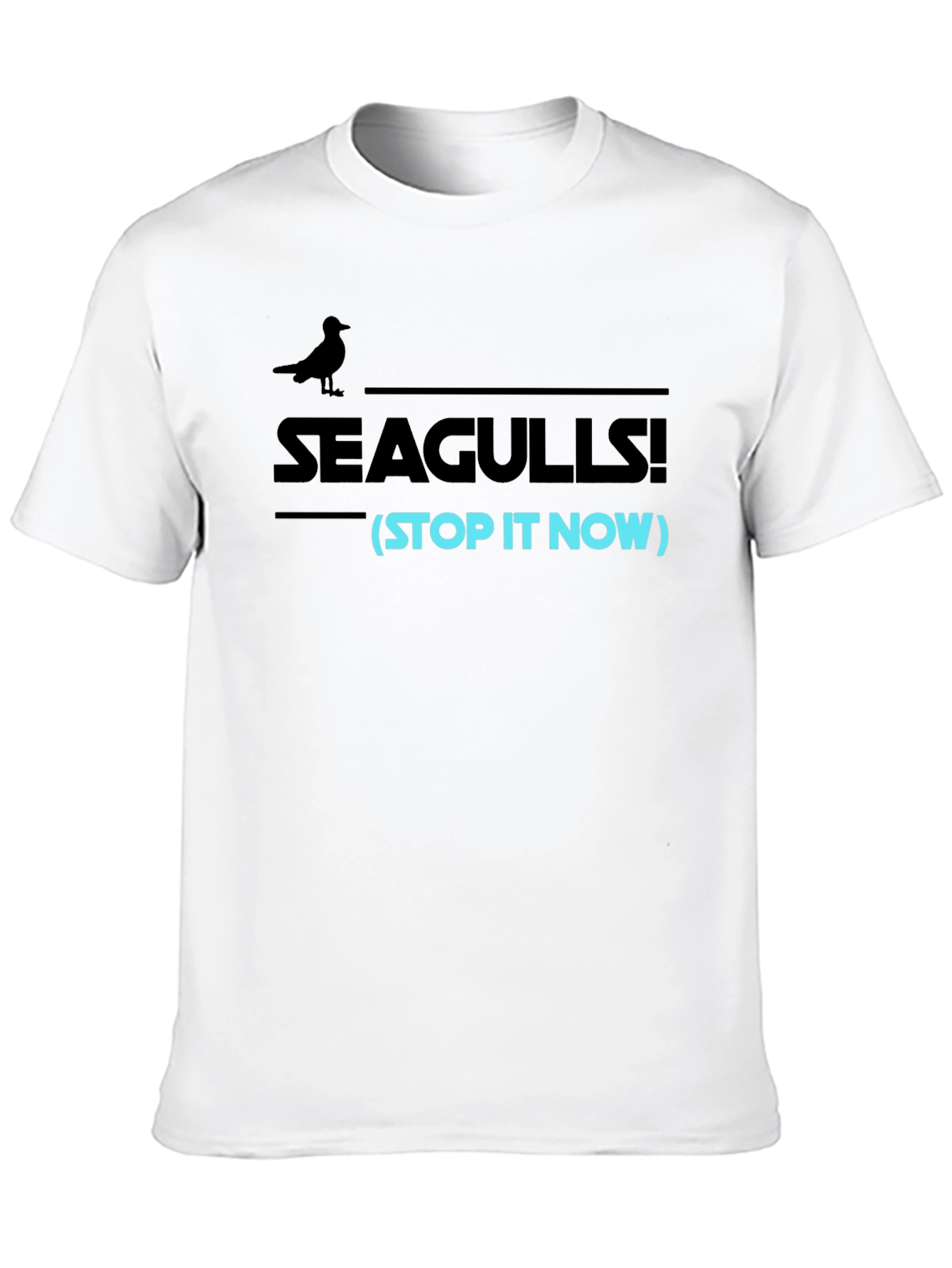 Black Seagulls Stop It Now Funny Graphic Tee view 10