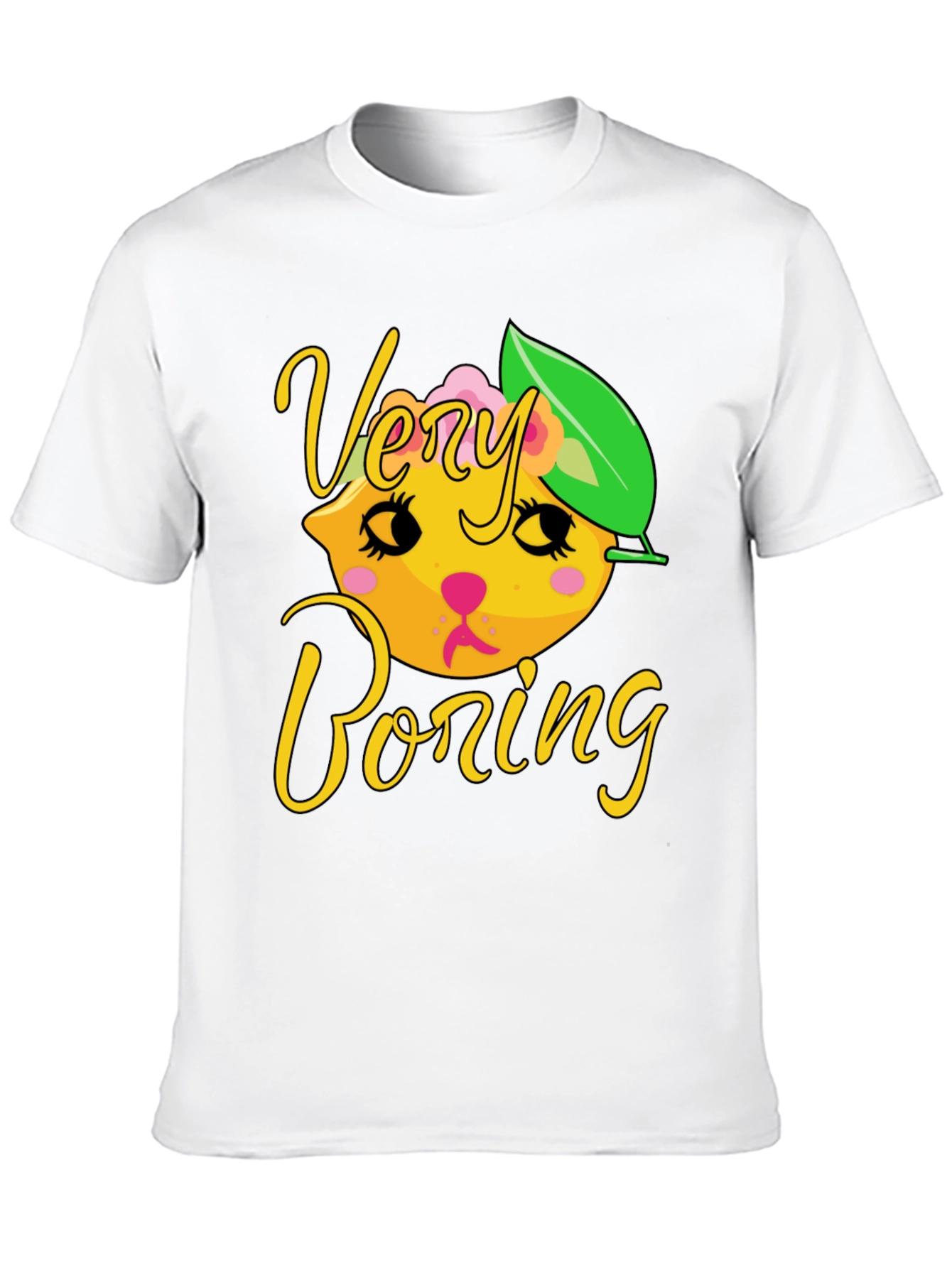 Black Very Boring Lemon Kitty Graphic Tee - Black Cotton Blend view 10