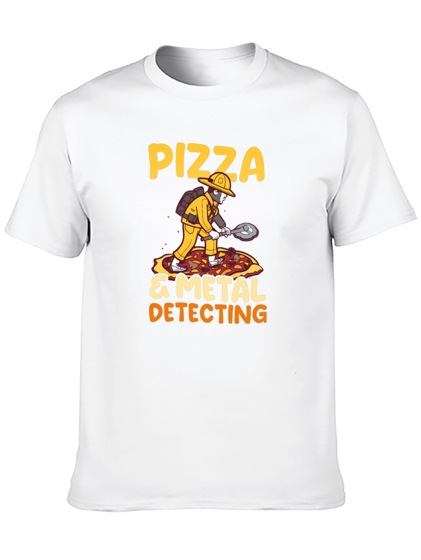 Black Pizza & Metal Detecting T-Shirt view 10