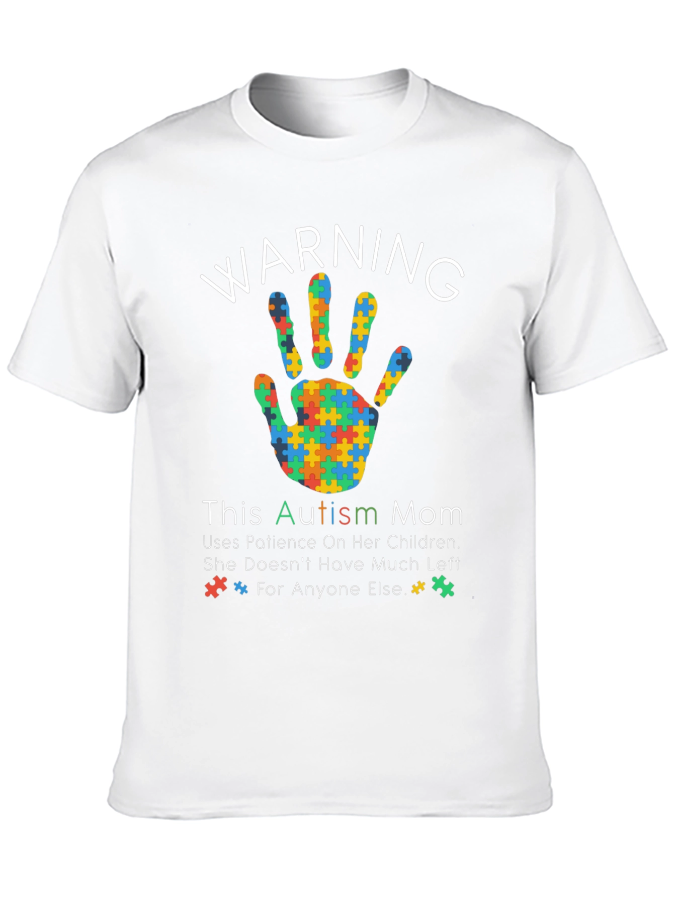 Black Autism Mom Warning T-Shirt view 10