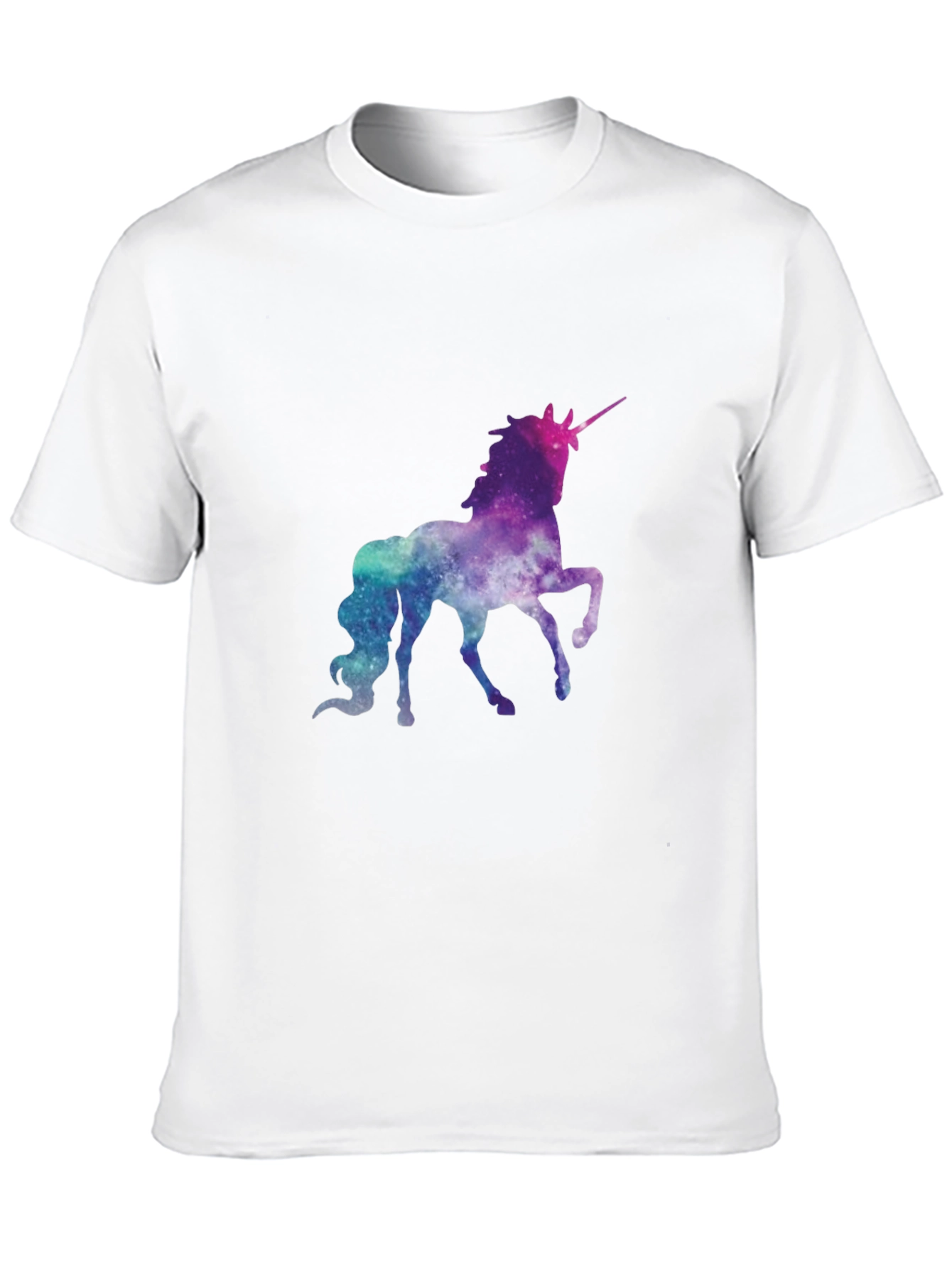 Black Galaxy Unicorn Graphic Tee - Black Cotton Shirt view 10