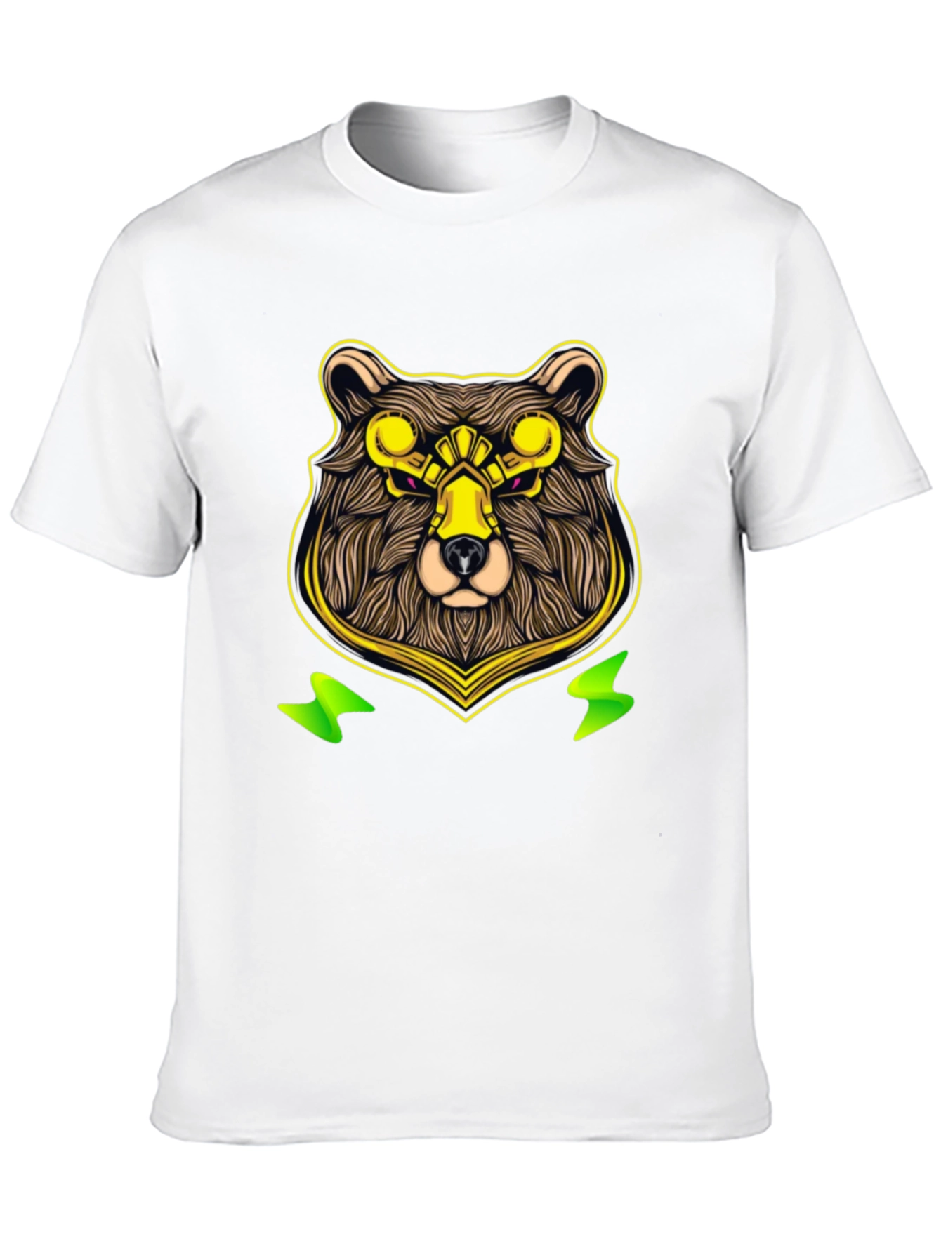 Black Cyber Bear Graphic Tee - Cool Animal Print view 10