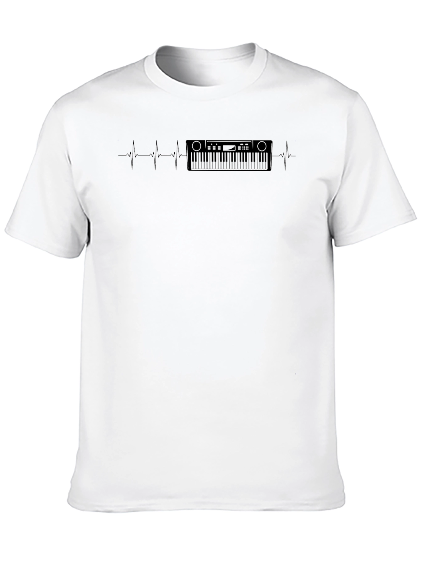 Black Keyboard Heartbeat T-Shirt - Music Lover Tee view 10