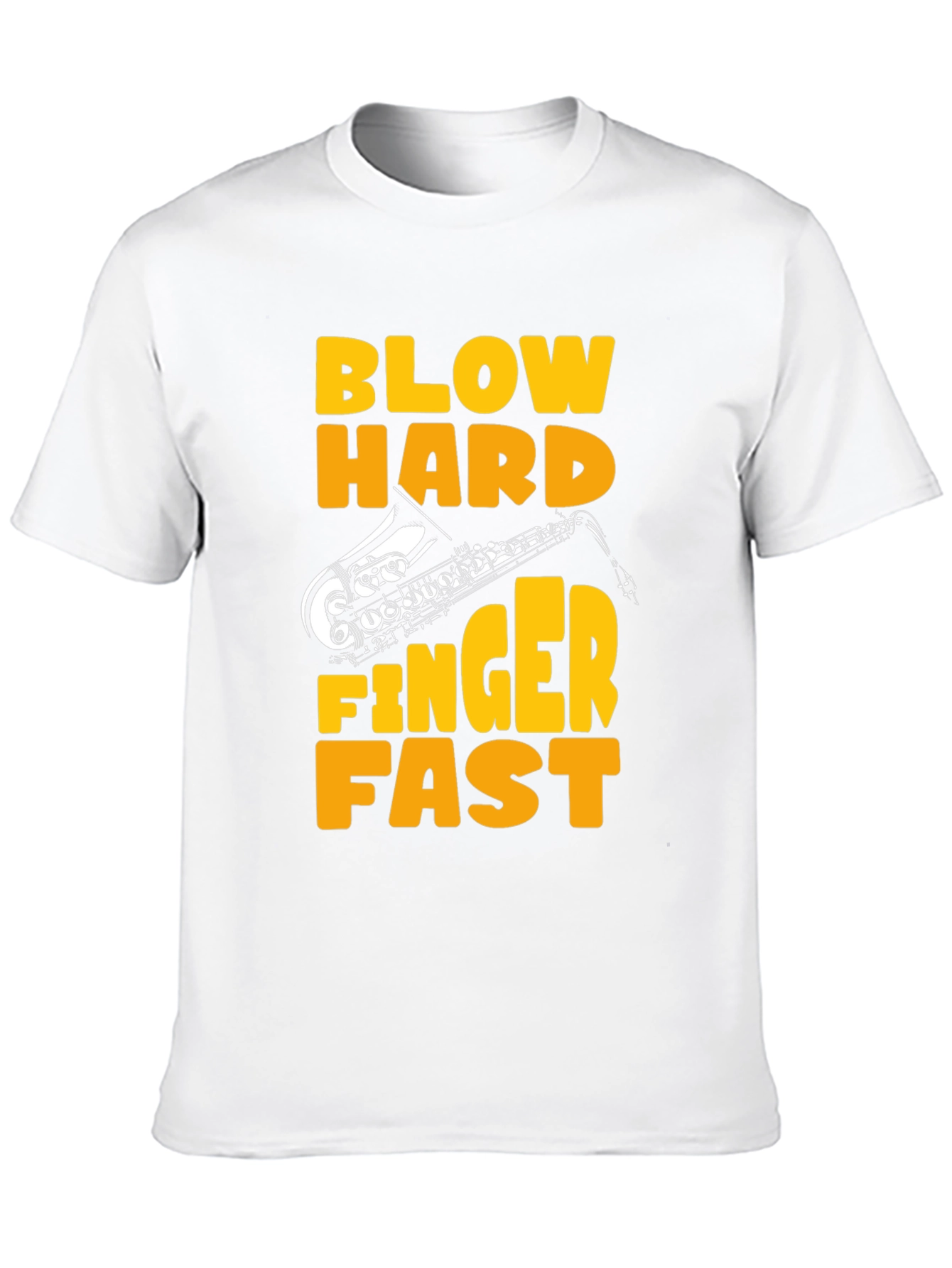 Black Blow Hard Finger Fast Saxophone Graphic Tee view 10