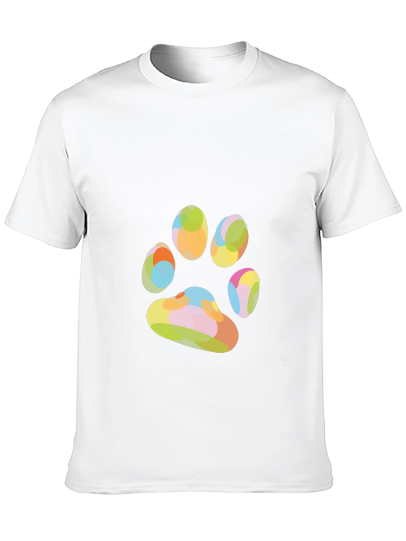 Black Colorful Paw Print Graphic T-Shirt view 10