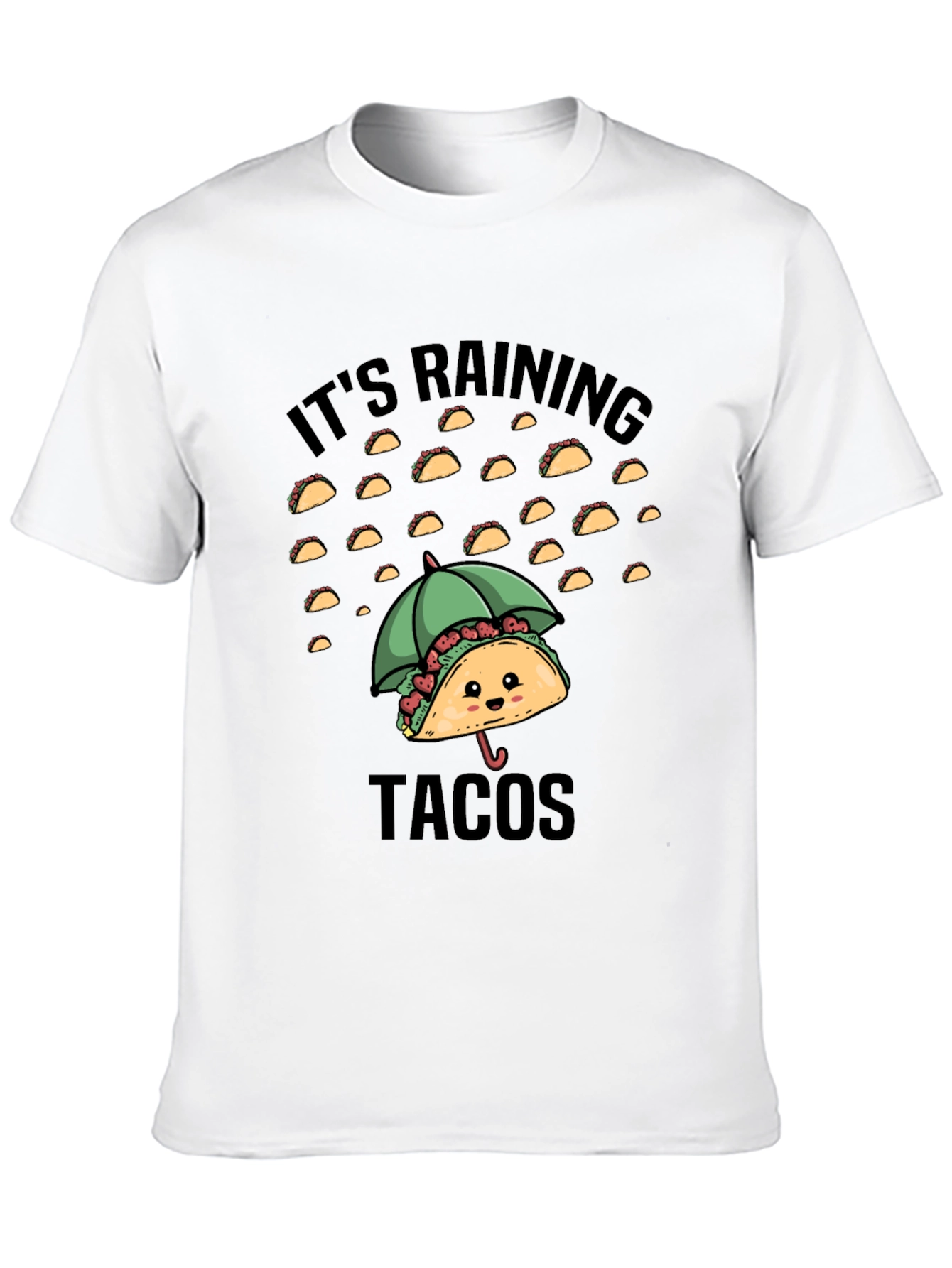 Black It's Raining Tacos Graphic Tee - Funny Foodie Shirt view 10