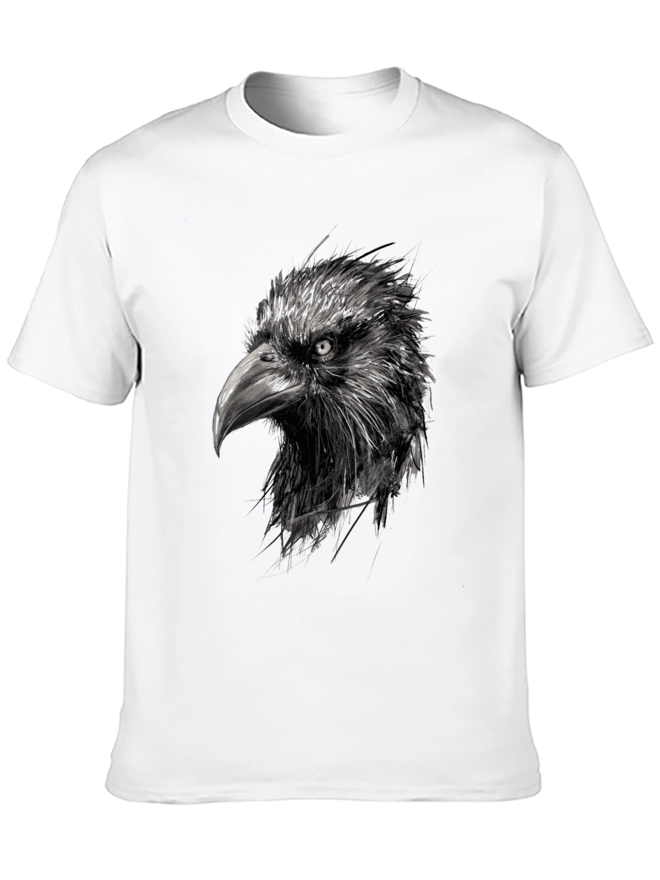 Black Raven Head Graphic Black T-Shirt view 10