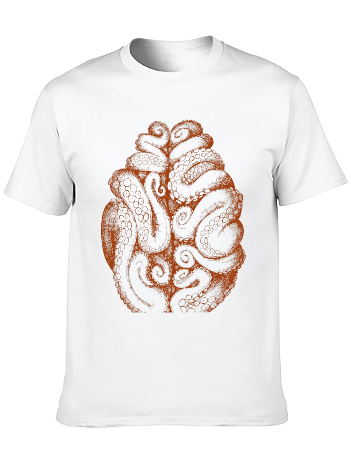 Black Octopus Tentacle Brain Graphic Tee - Black view 10