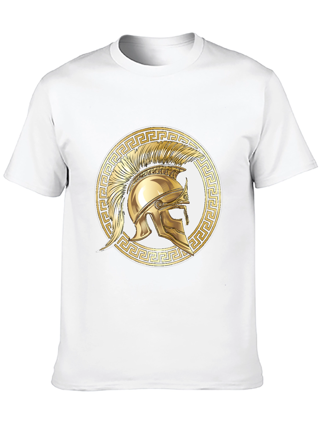 Black Spartan Helmet Graphic Tee - Gold Design view 10