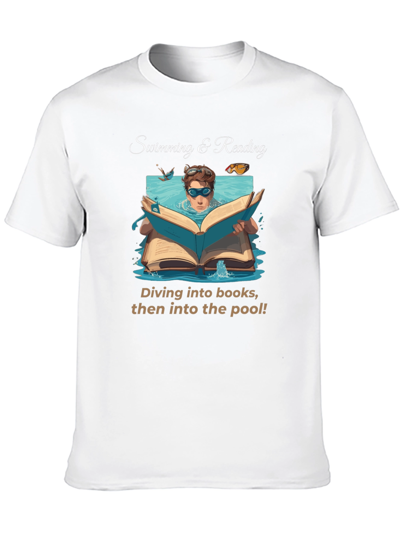 Black Swimming & Reading T-Shirt view 10