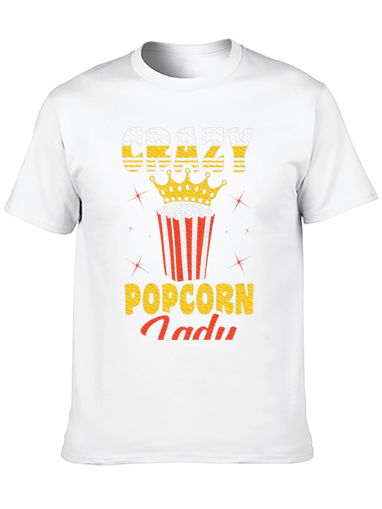 Black Crazy Popcorn Lady Graphic T-Shirt view 10
