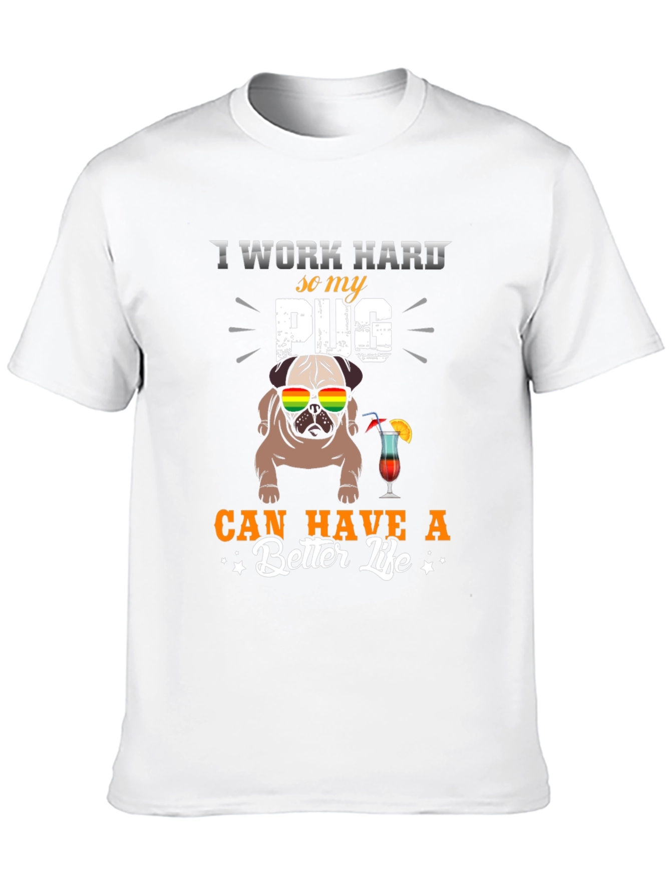 Black I Work Hard For My Pug T-Shirt view 10