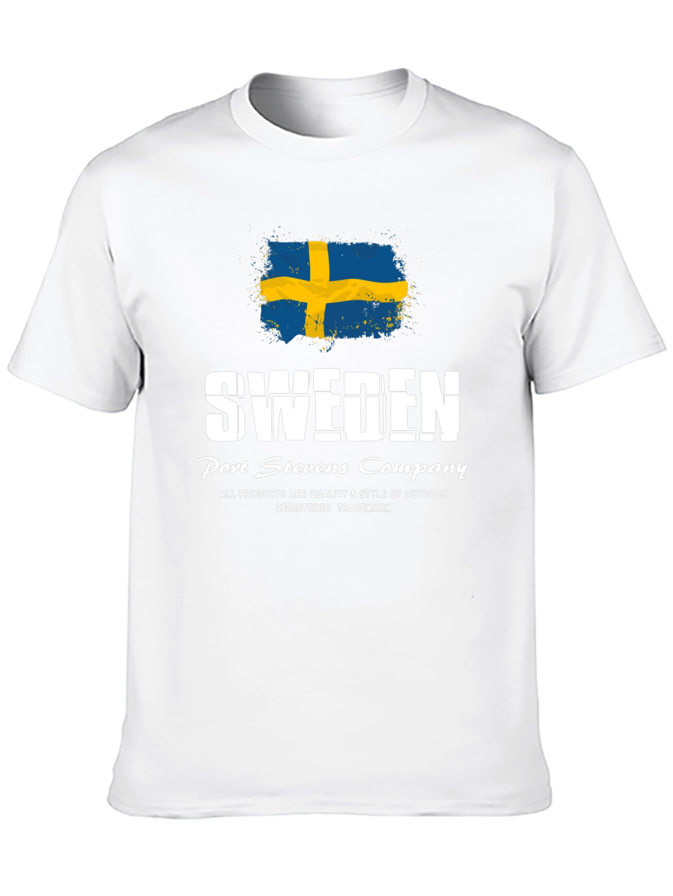 Sweden Flag Graphic Print Black T-Shirt - 10