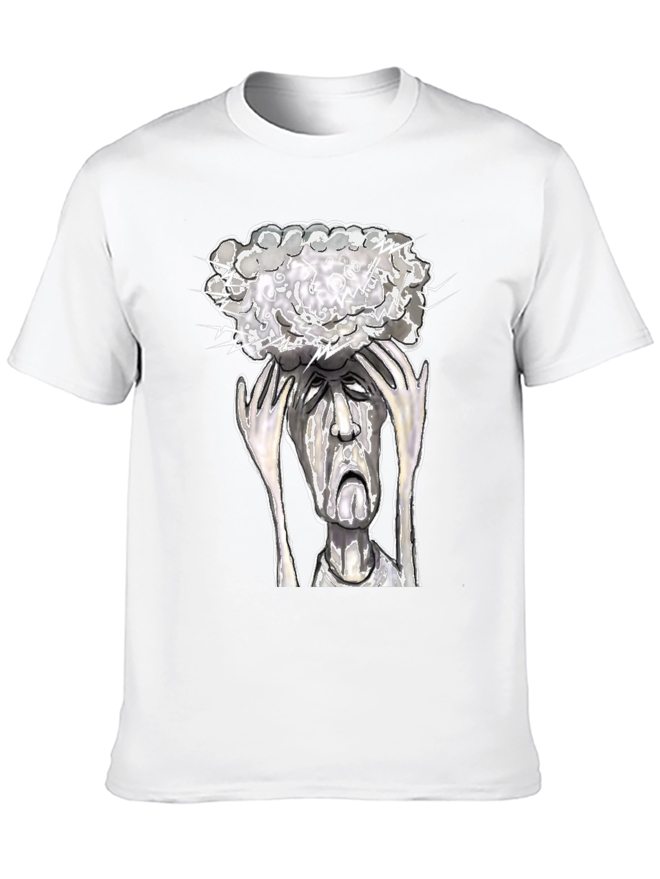Black Mind Storm Tee: Overwhelmed Graphic T-Shirt view 10
