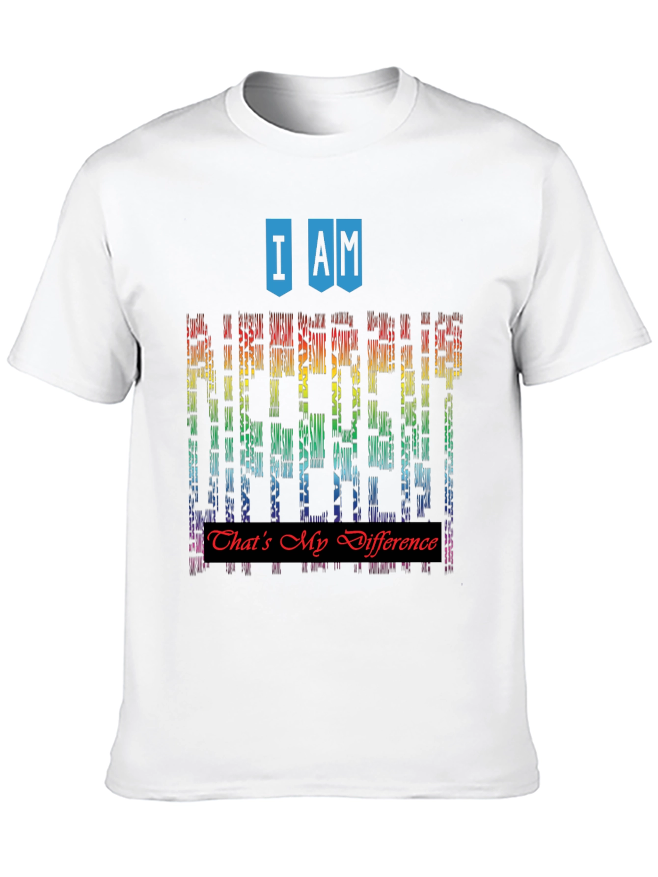 Black I Am Different Rainbow Graphic T-Shirt view 10