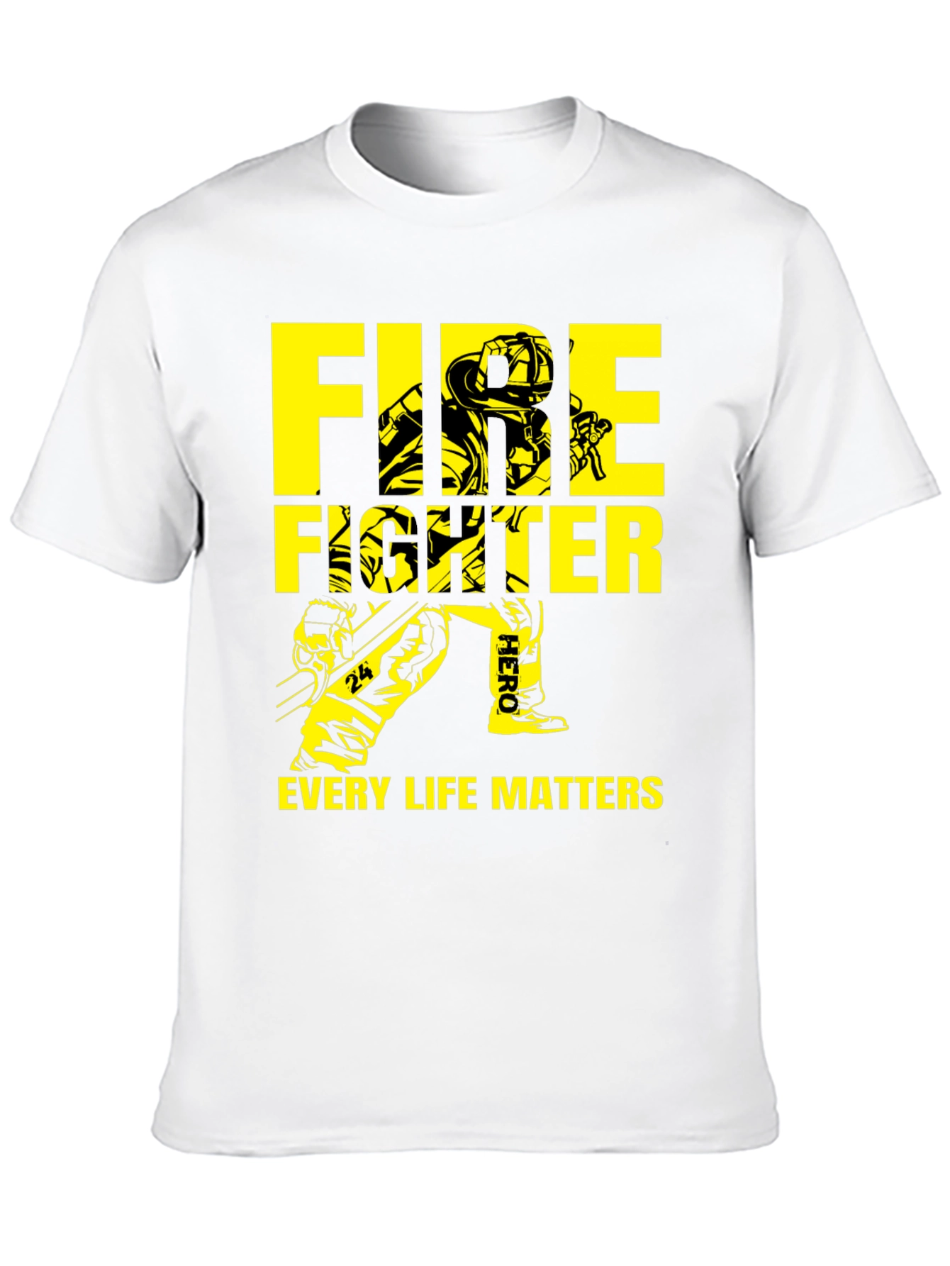 Black Firefighter Every Life Matters Graphic T-Shirt view 10