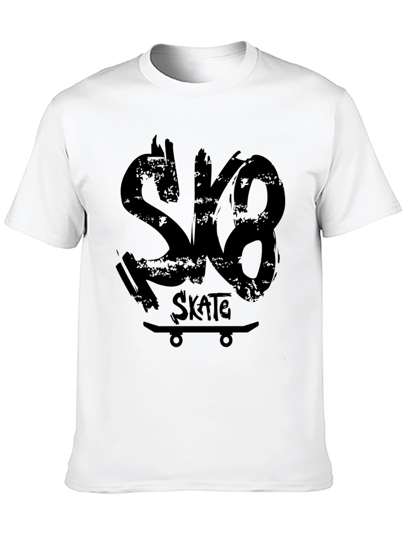 Black Sk8 Skate Black Graphic T-Shirt view 10
