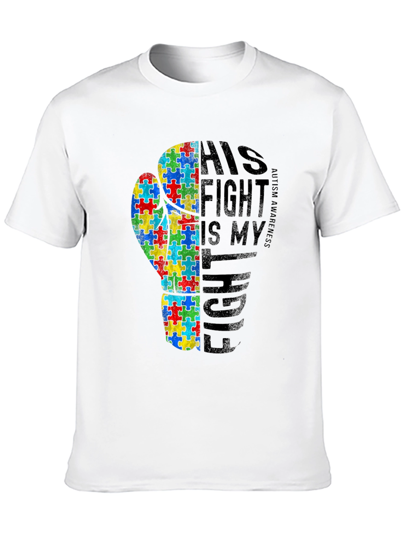 Black Autism Awareness Fight T-Shirt view 10