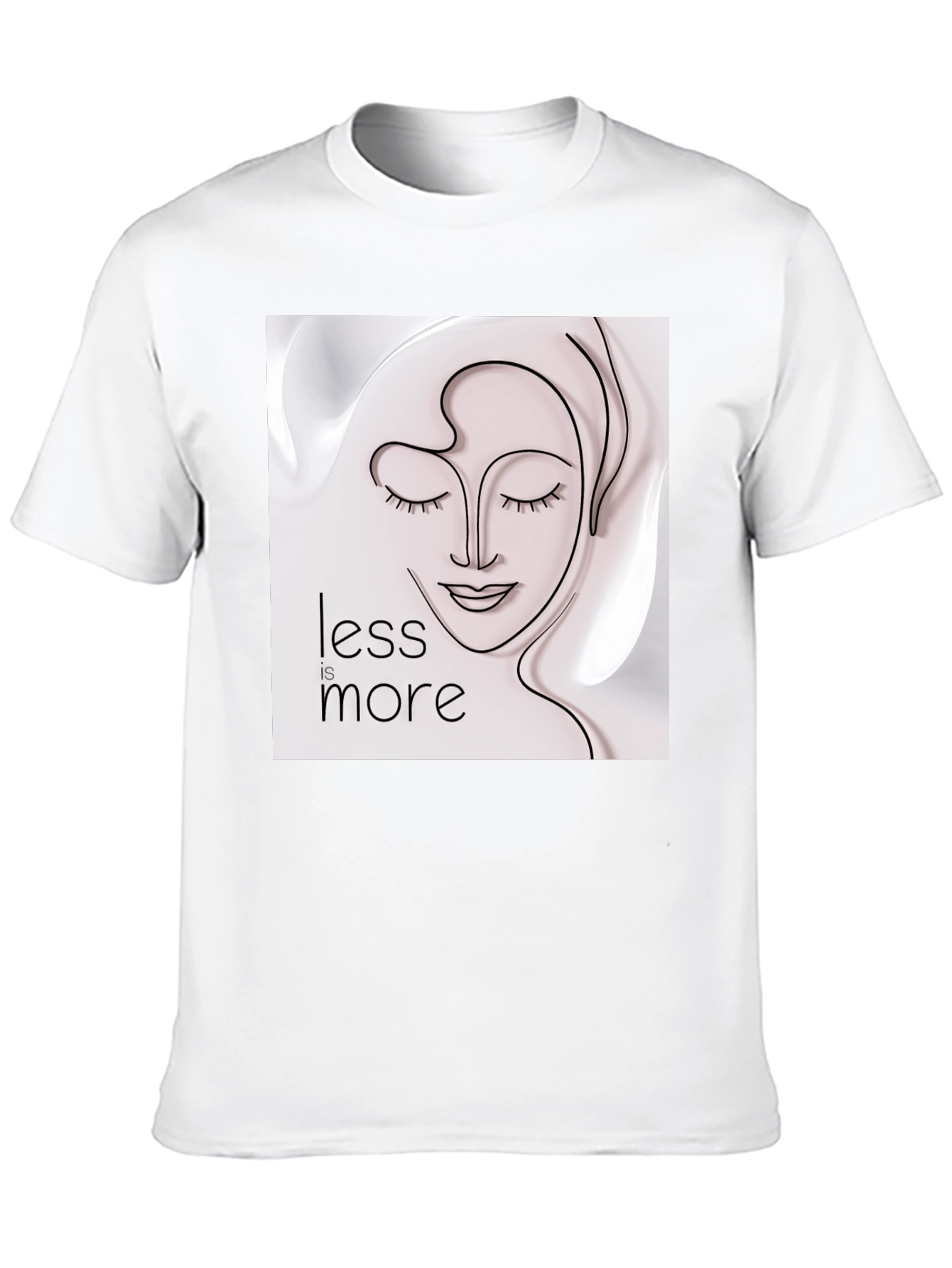 Black Minimalist Face Line Art T-Shirt - Less is More view 10