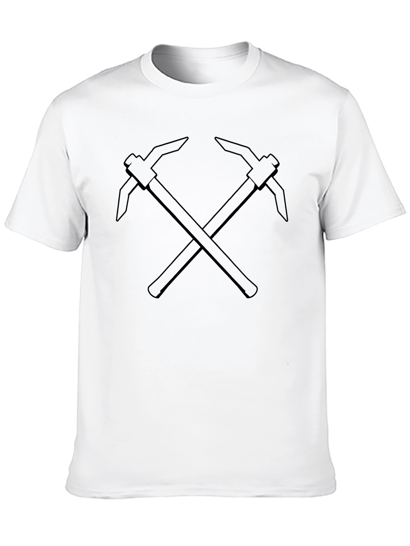 Black Crossed Pickaxes Black Graphic Tee view 10