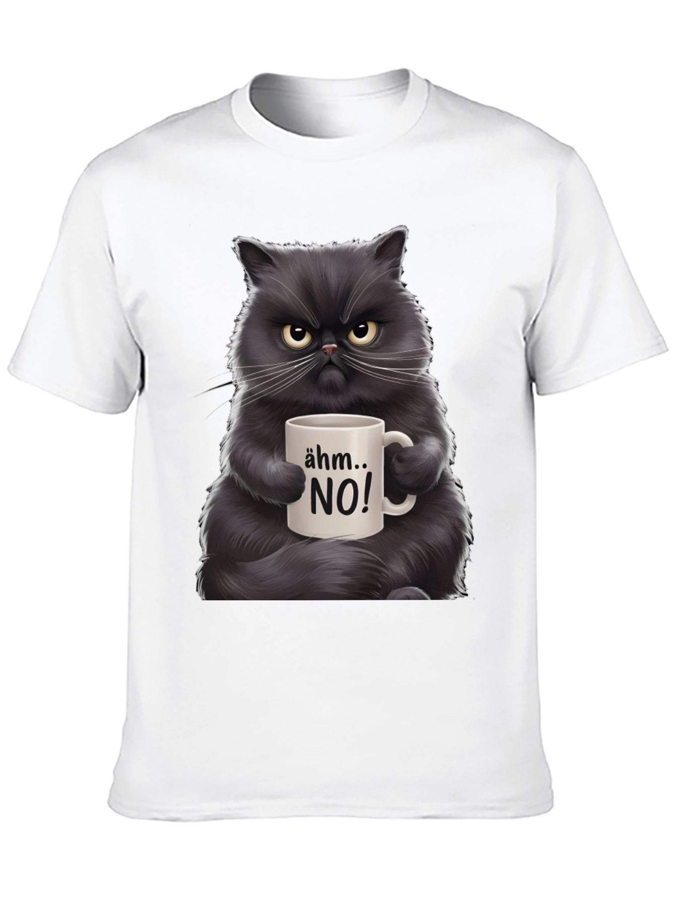 Black Grumpy Cat Coffee T-Shirt - "Ähm... NO!" view 10