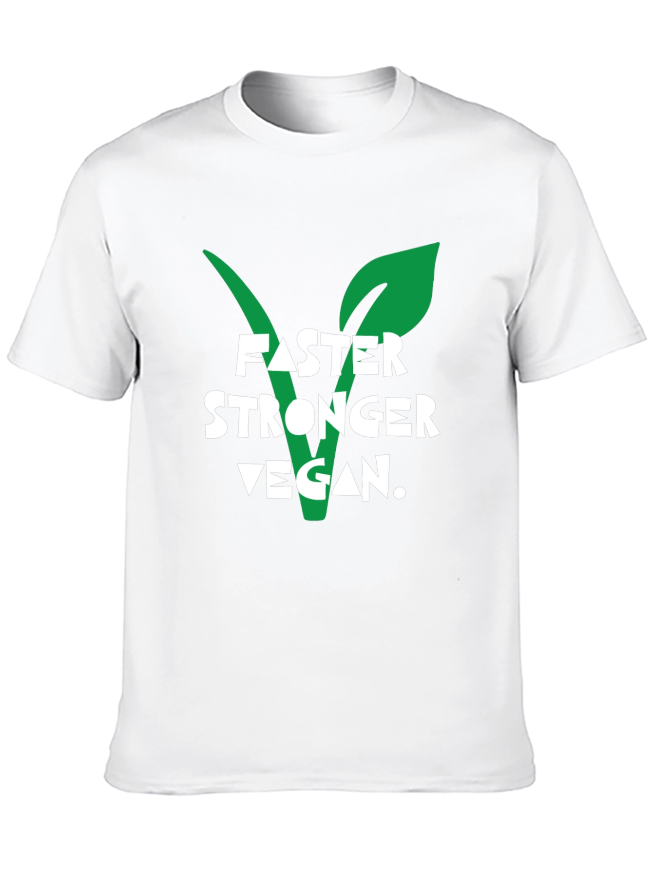 Black Vegan Strength T-Shirt - Faster Stronger Vegan Design view 10