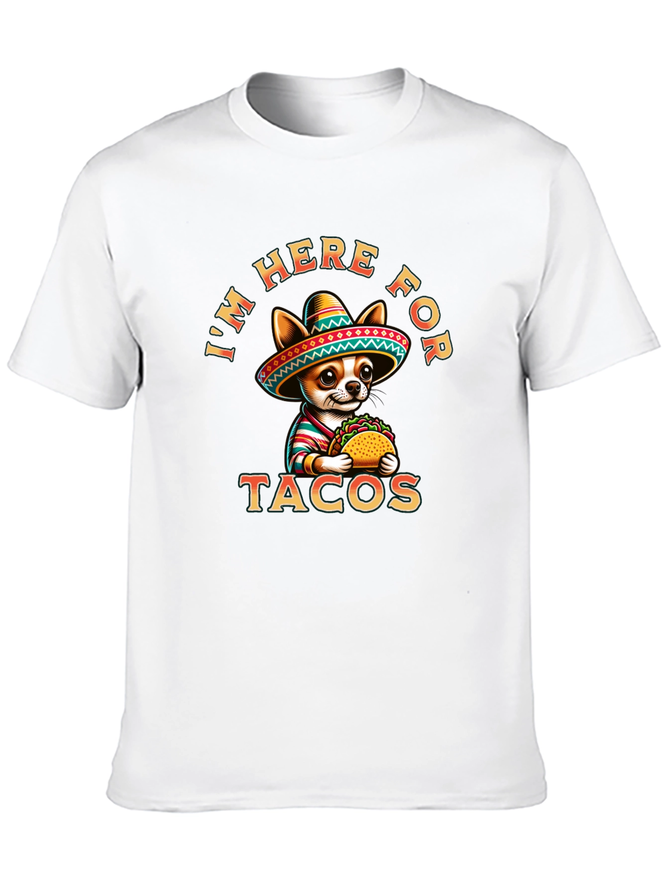 Black Tacos Chihuahua T-Shirt - I'm Here For Tacos Tee view 10
