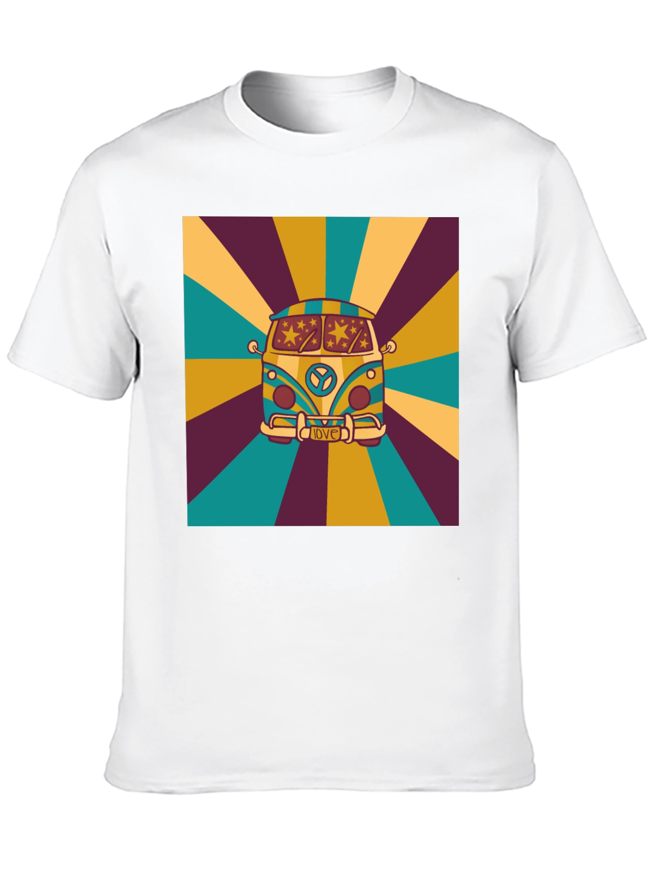 Black Retro Van Graphic Tee - Peace & Love Vibes view 10