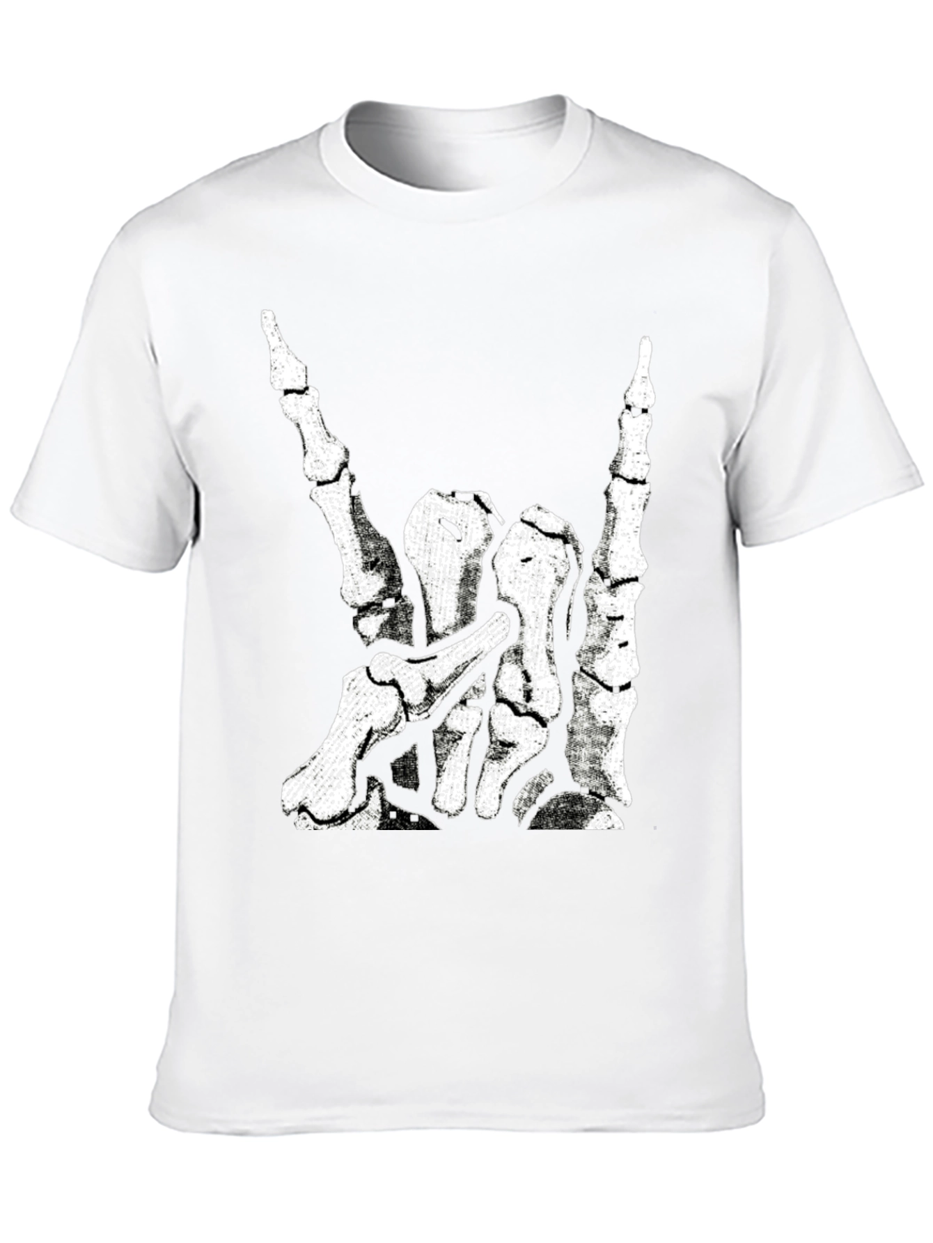 Black Rock On Skeleton Hand Graphic Tee view 10