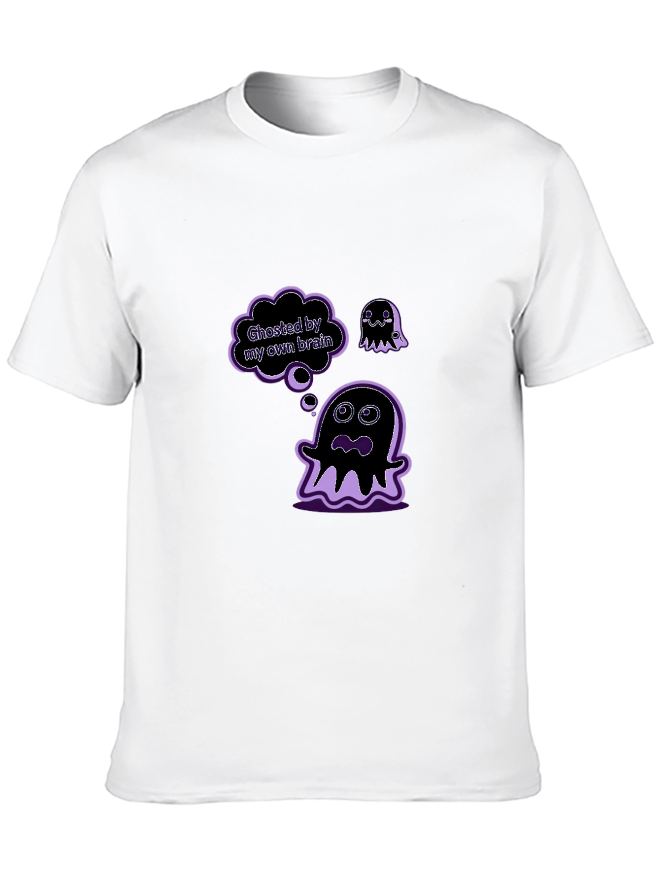 Black Ghosted by My Own Brain Graphic T-Shirt view 10