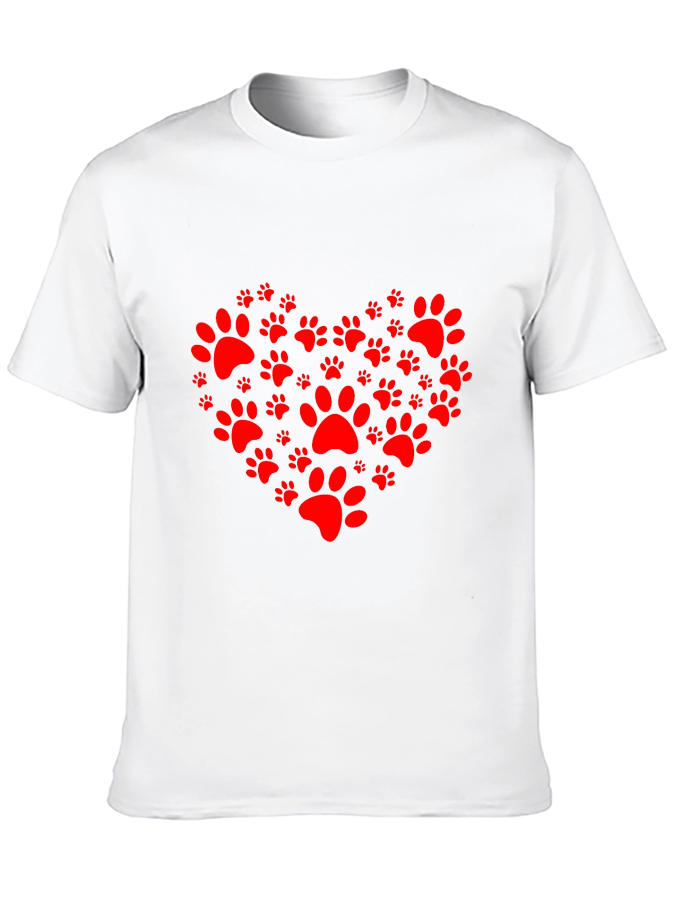 Black Heart Paw Print Tee - Pet Lover T-Shirt view 10