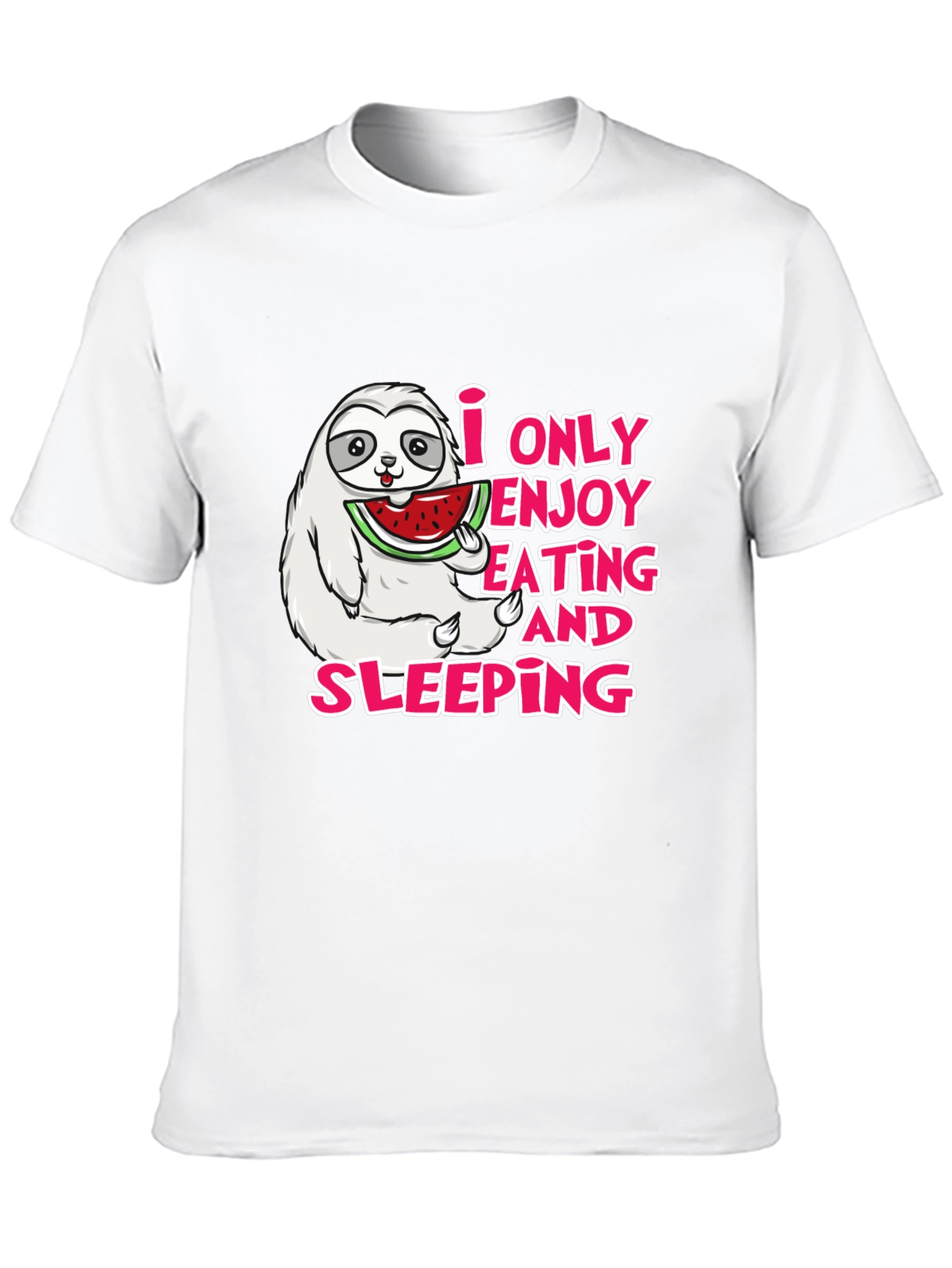 Black Sloth Eating Watermelon Graphic Tee - Enjoy Eating and Sleeping view 10