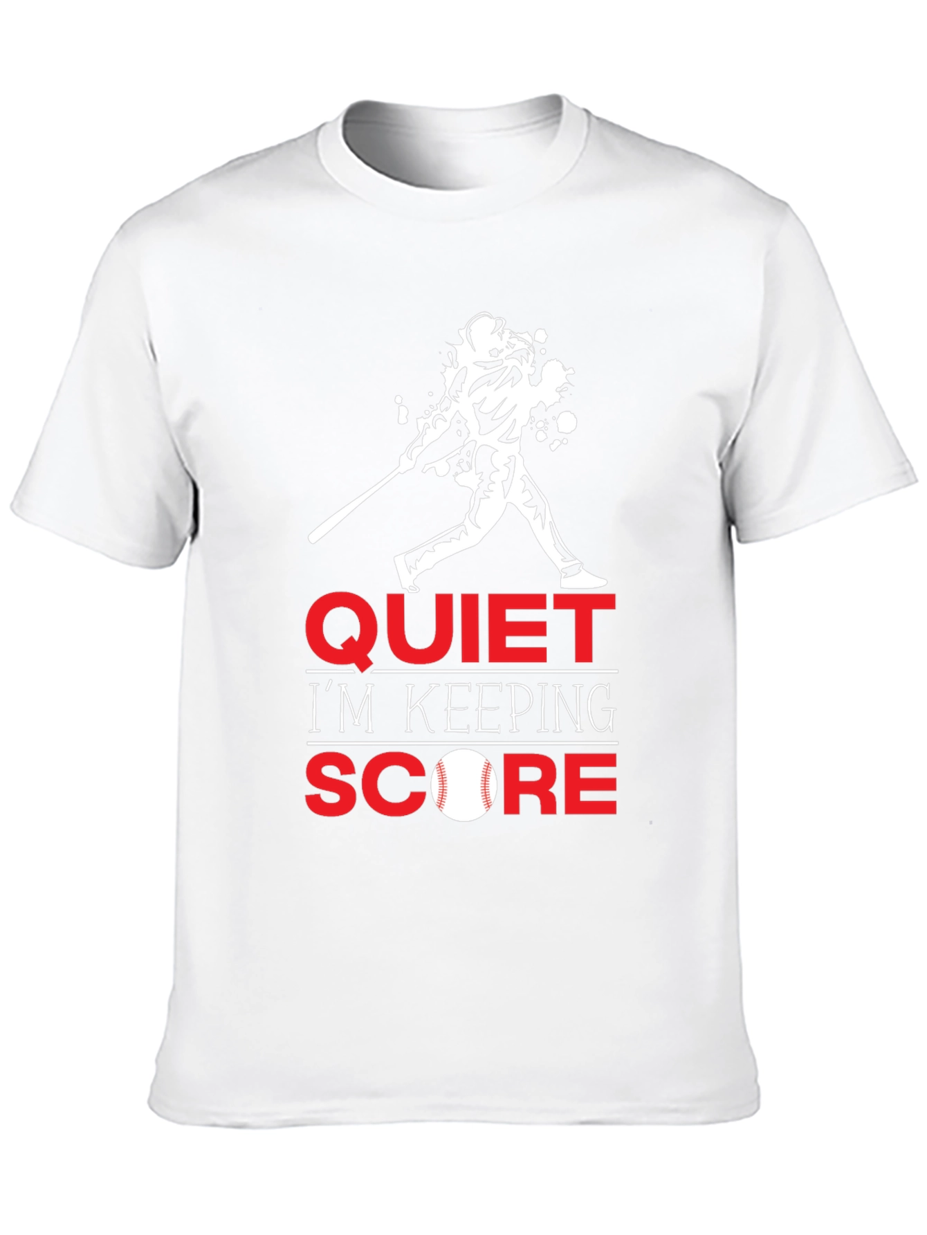Black Quiet I'm Keeping Score Baseball T-Shirt view 10