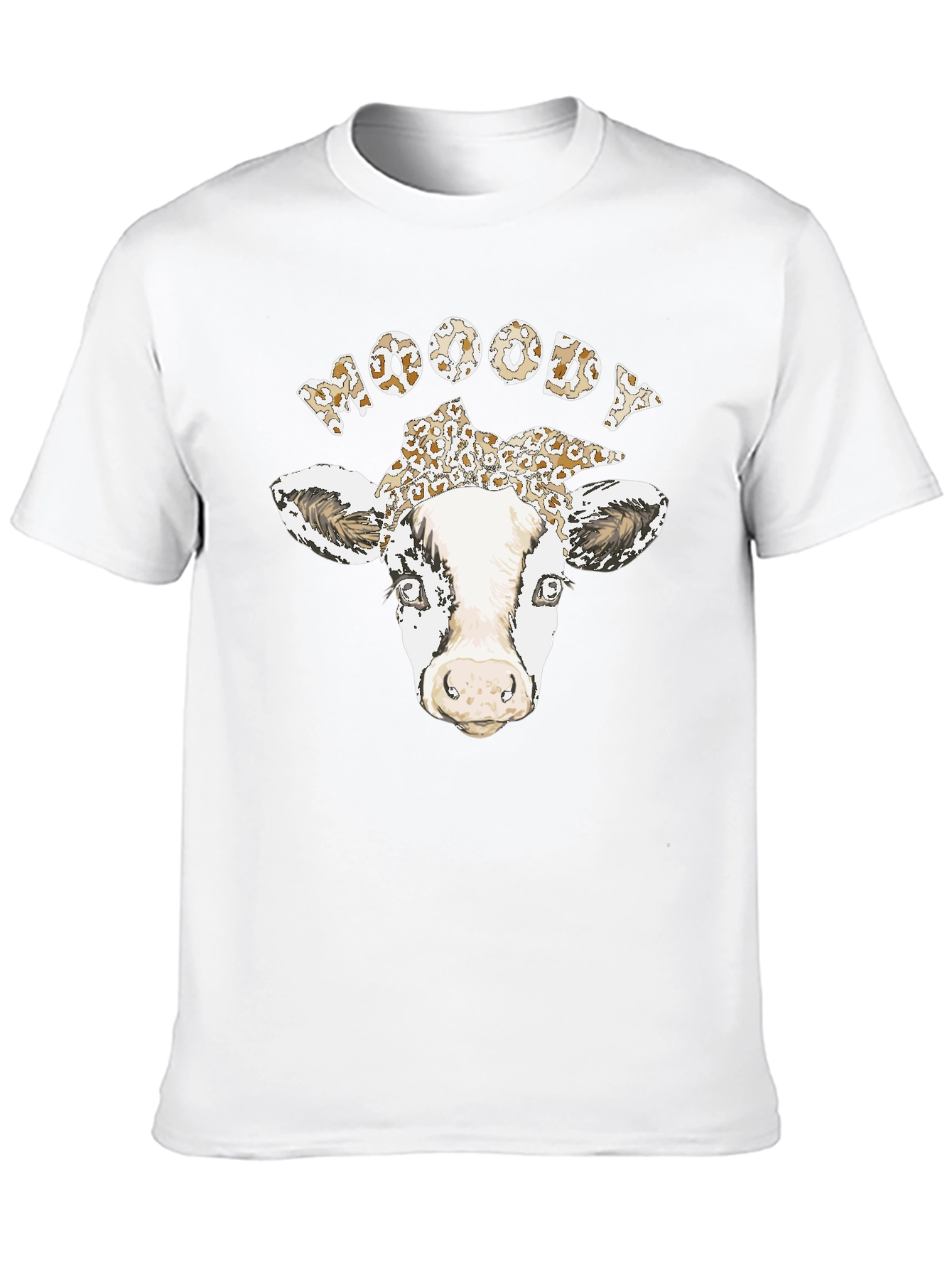 Black Moody Cow Graphic T-Shirt - Unisex Cotton Tee view 10