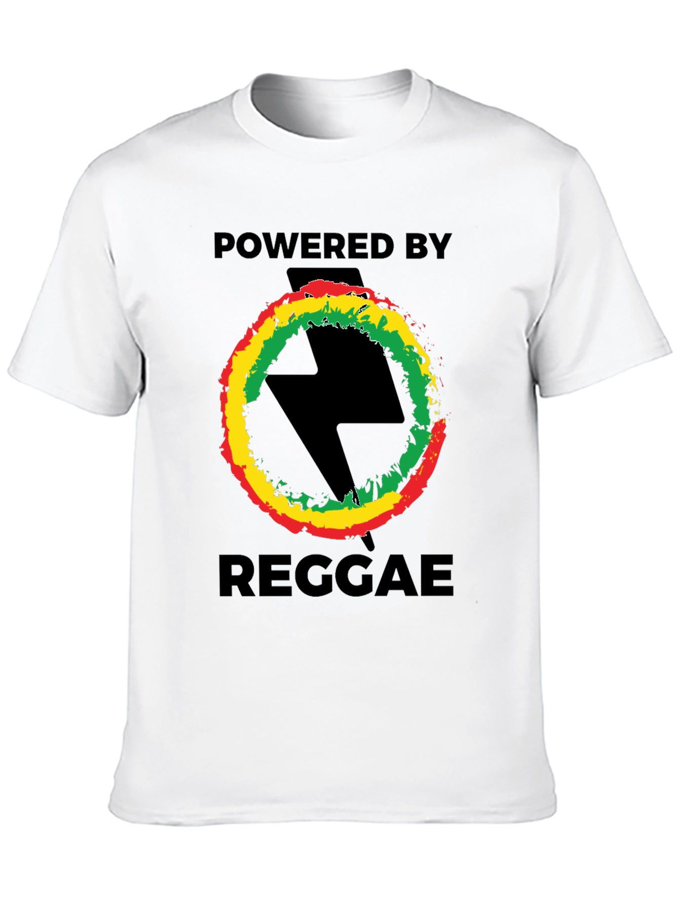 Black Powered By Reggae T-Shirt - Black view 10