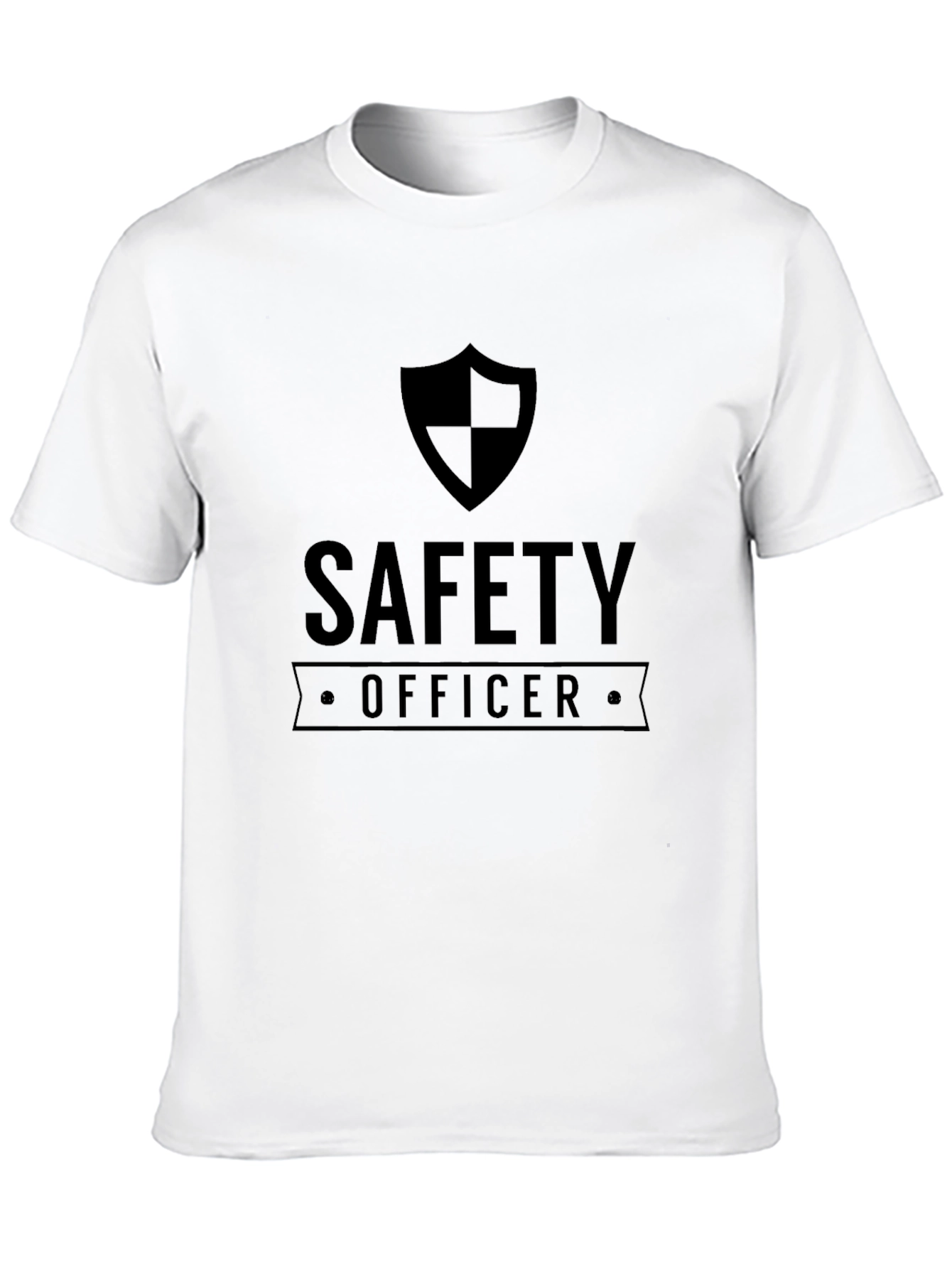 Black Safety Officer Graphic Tee - Black Crew Neck view 10