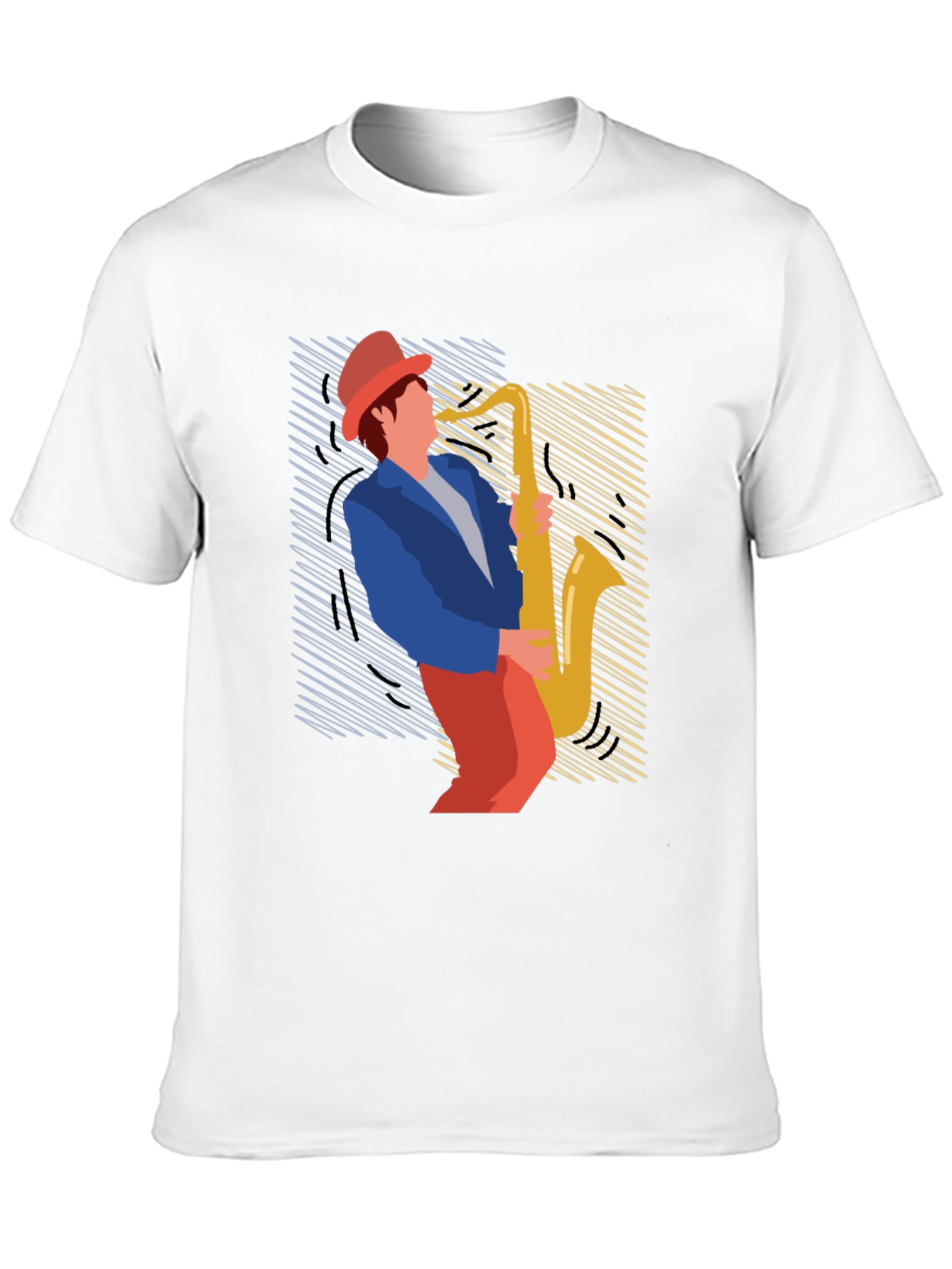 Black Jazz Saxophone Graphic Tee view 10