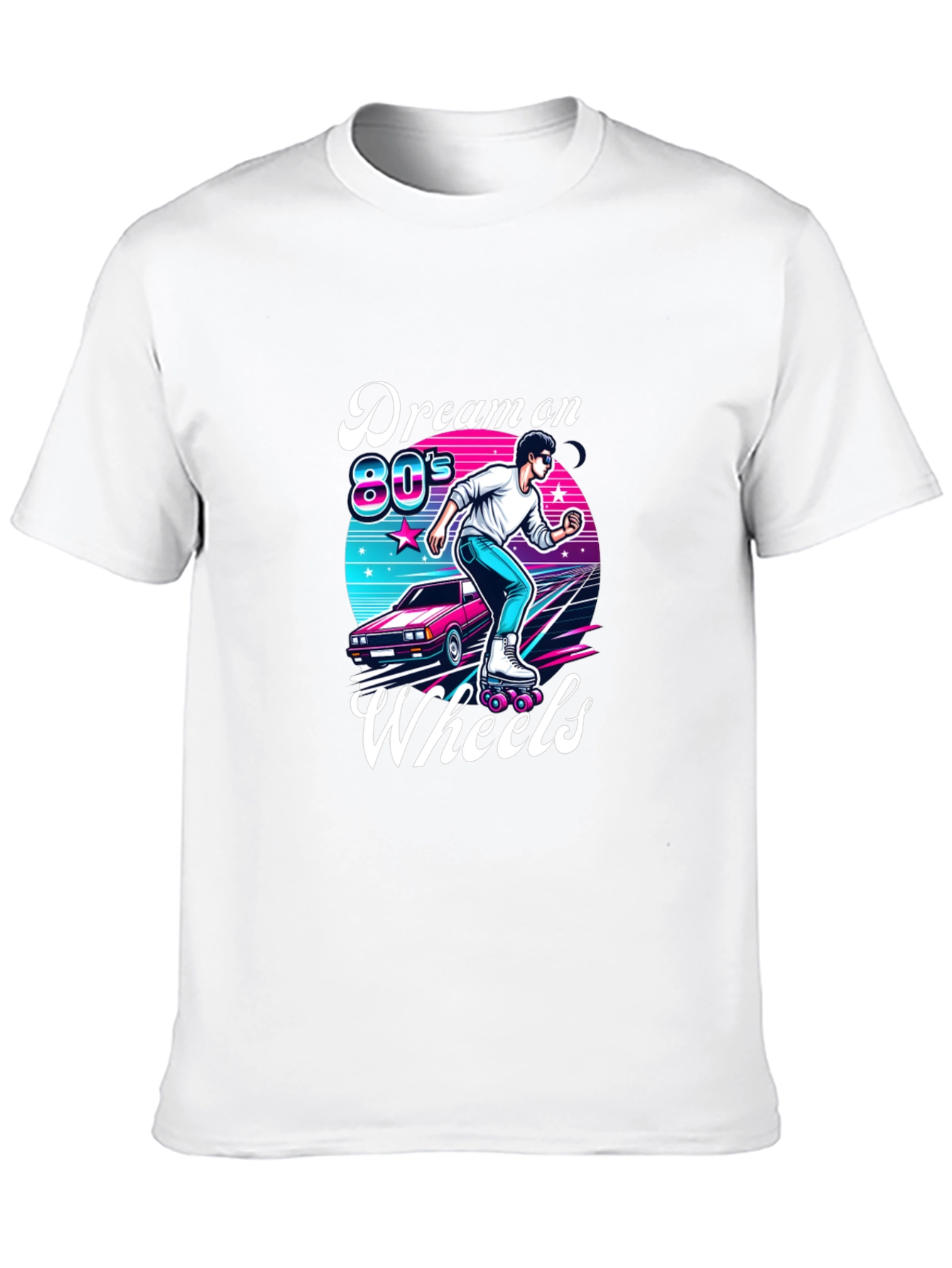 Black Retro 80s Roller Skating T-Shirt view 10