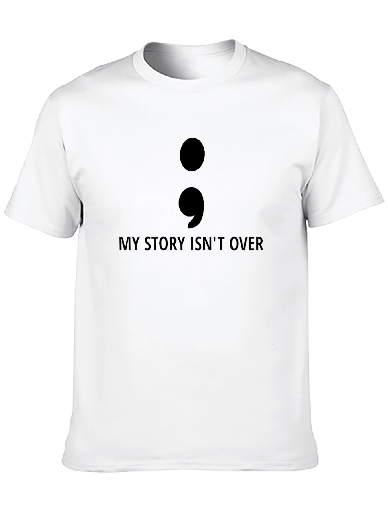 Black My Story Isn't Over T-Shirt Semicolon Graphic view 10