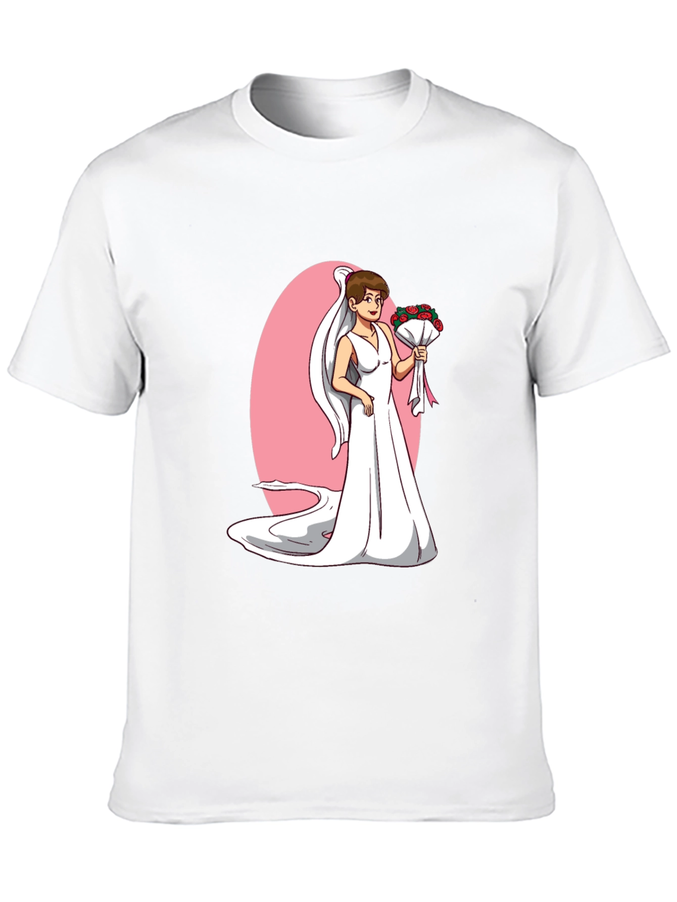 Black Bride Cartoon T-Shirt - Black, Funny Wedding Tee view 10