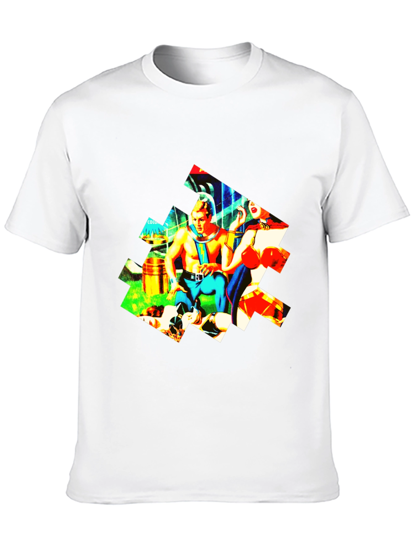 Black Retro Sci-Fi T-Shirt - Colorful Graphic Tee view 10