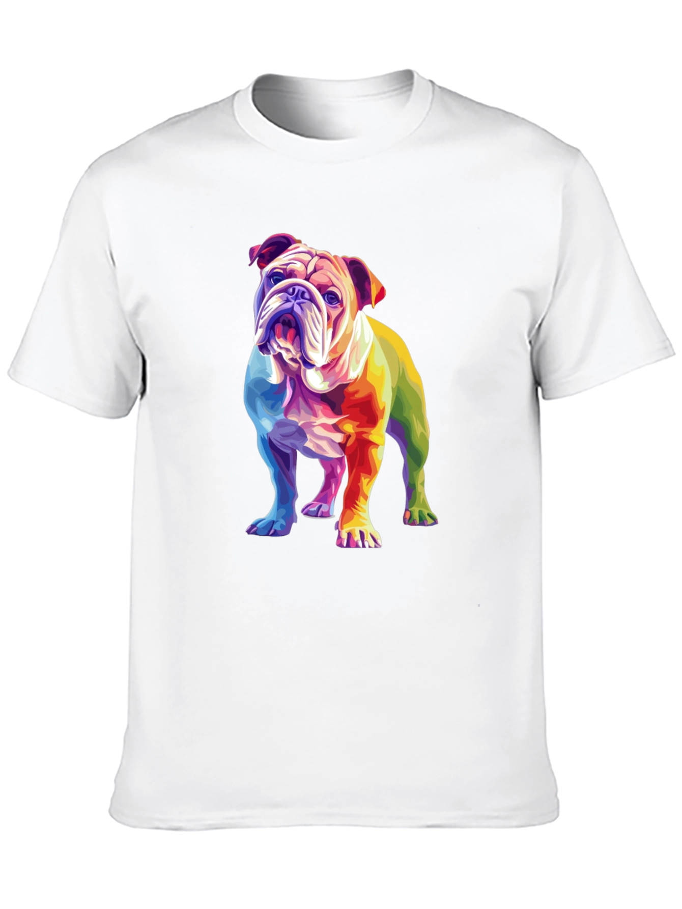 Black Rainbow Bulldog Graphic T-Shirt view 10