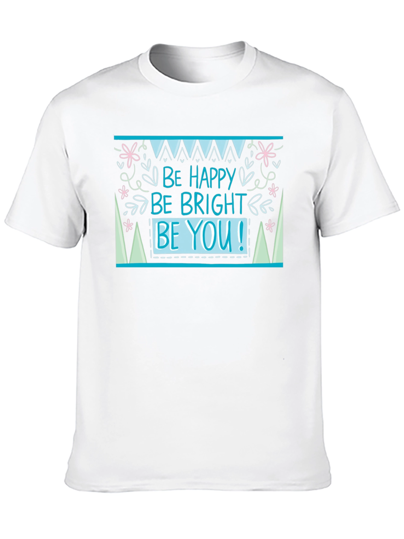 Black Be Happy Graphic Tee - Black Cotton T-Shirt view 10